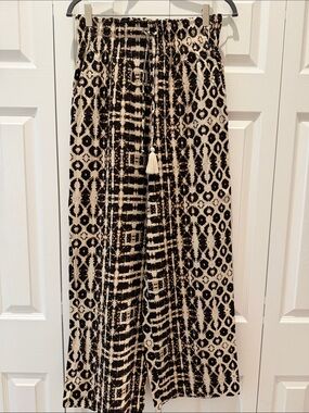 INC International Concepts Black and Cream Wide Leg Pants